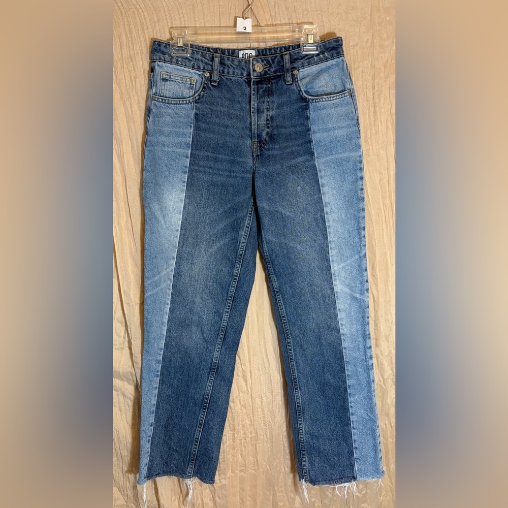 BDG Urban Outfitters Jessye Two Tone Jeans W28 L32 Raw Hem Straight Leg